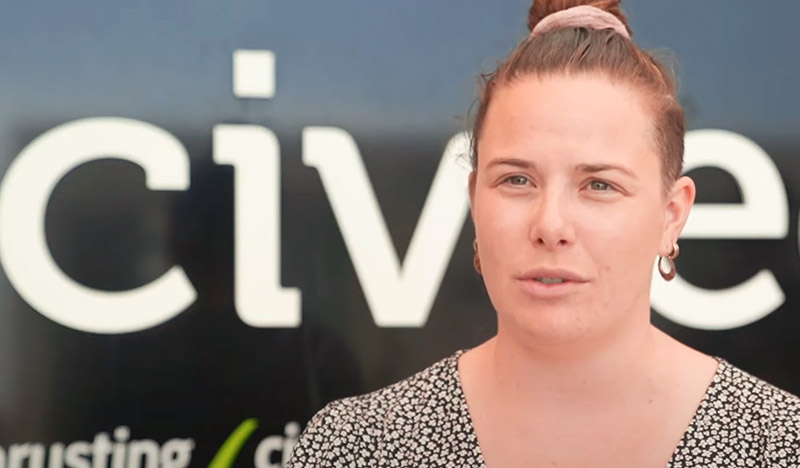 Caroline Hodges, Quality and Safety Manager at Civtec during a video testimonial for Safe365