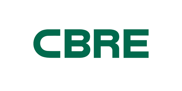 Green text logo for CBRE, a Safe365 client