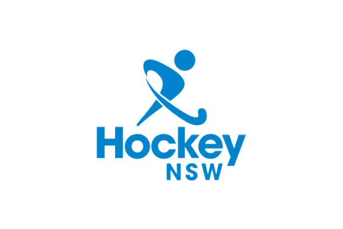 Blue taxt and graphic logo for Hockey NSW, a Safe365 client