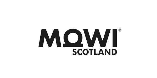 Black text logo for MOWI SCOTLAND, a Safe365 client